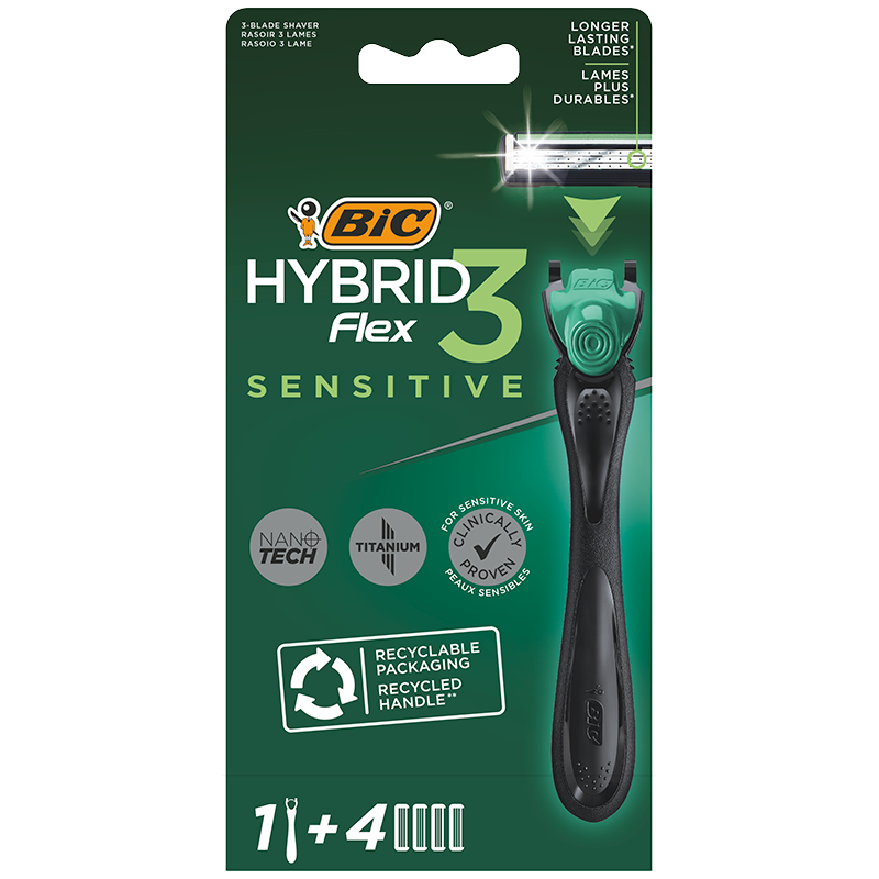 BIC Hybrid Flex 3 Sensetive Skraber (4 stk)